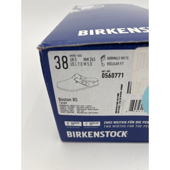 Birkenstock Boston Taupe Size 7 US / 38 EU NEW with box - Picture 7 of 7